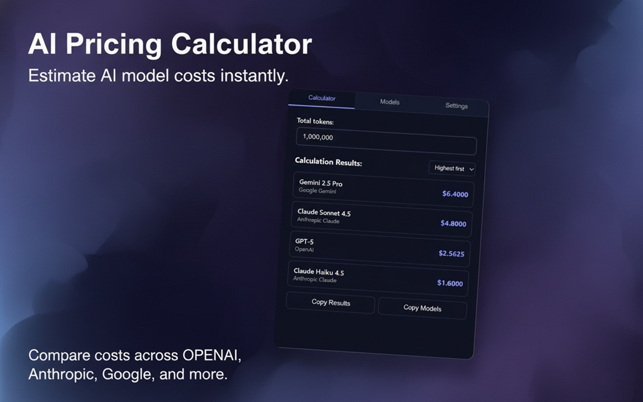 AI Pricing Calculator interface